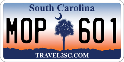 SC license plate MOP601