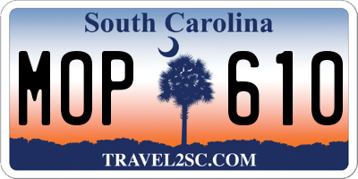 SC license plate MOP610