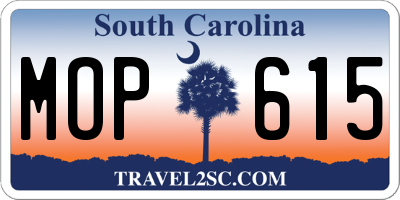 SC license plate MOP615
