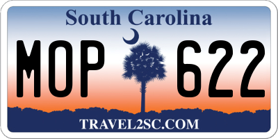 SC license plate MOP622