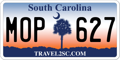 SC license plate MOP627