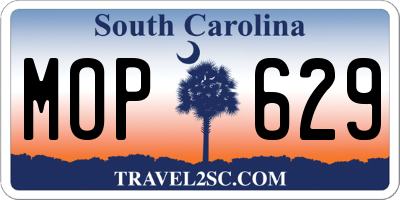 SC license plate MOP629