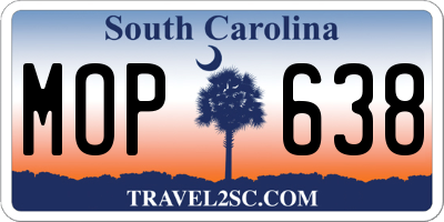 SC license plate MOP638