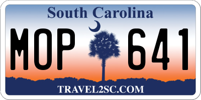 SC license plate MOP641