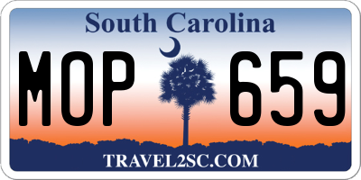 SC license plate MOP659