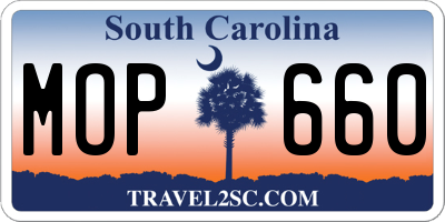 SC license plate MOP660