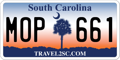 SC license plate MOP661