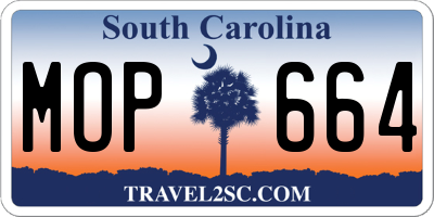 SC license plate MOP664