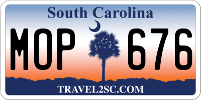 SC license plate MOP676