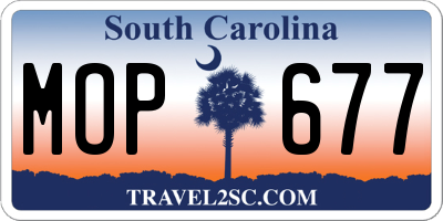 SC license plate MOP677