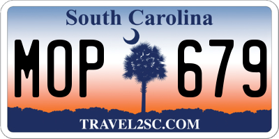 SC license plate MOP679