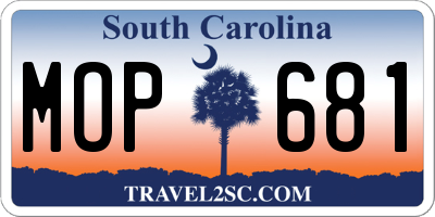 SC license plate MOP681