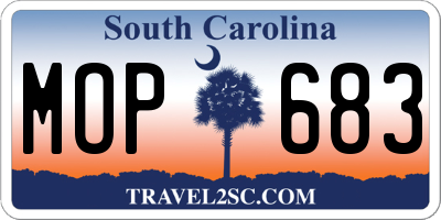 SC license plate MOP683
