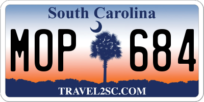 SC license plate MOP684
