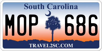 SC license plate MOP686