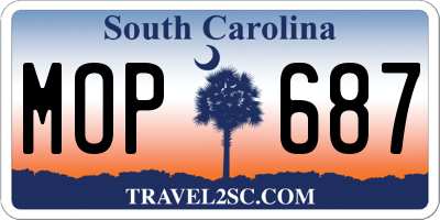 SC license plate MOP687