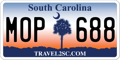 SC license plate MOP688