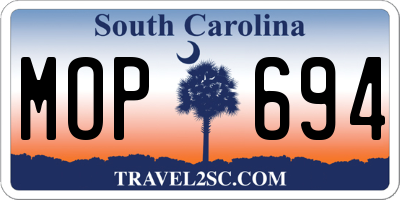 SC license plate MOP694