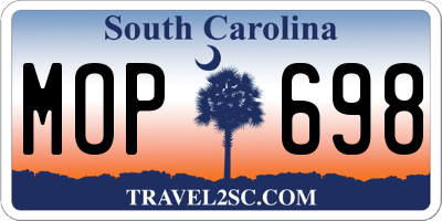 SC license plate MOP698