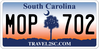 SC license plate MOP702