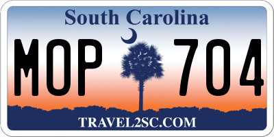 SC license plate MOP704