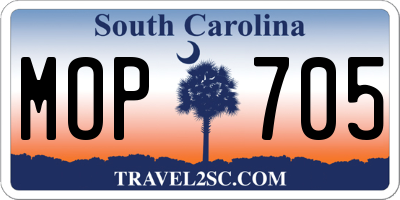 SC license plate MOP705