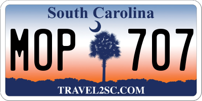 SC license plate MOP707