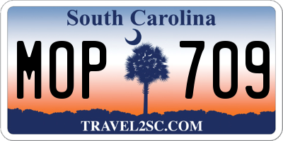 SC license plate MOP709