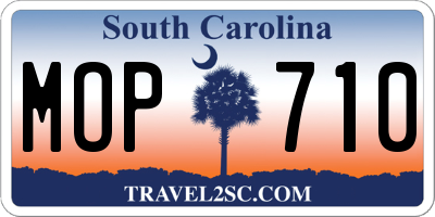 SC license plate MOP710
