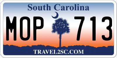 SC license plate MOP713