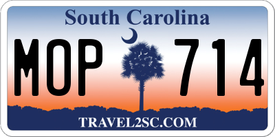 SC license plate MOP714