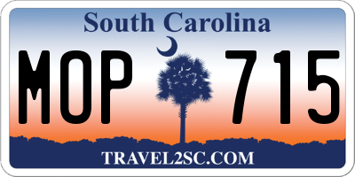 SC license plate MOP715