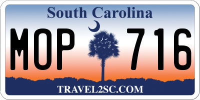 SC license plate MOP716