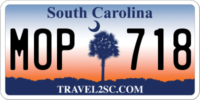 SC license plate MOP718