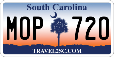 SC license plate MOP720