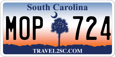 SC license plate MOP724
