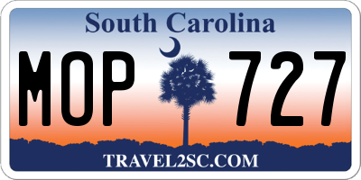SC license plate MOP727