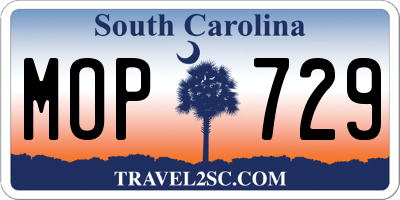 SC license plate MOP729
