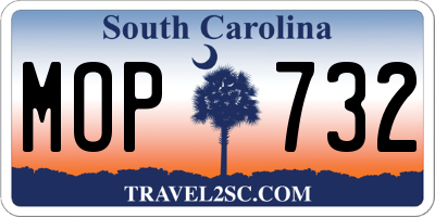 SC license plate MOP732