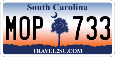 SC license plate MOP733