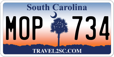 SC license plate MOP734