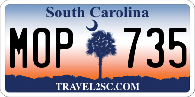 SC license plate MOP735