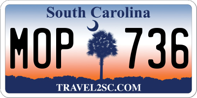 SC license plate MOP736