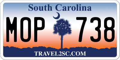 SC license plate MOP738