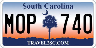 SC license plate MOP740