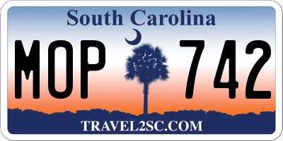 SC license plate MOP742