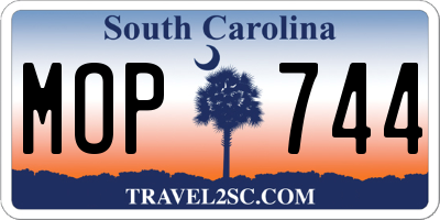 SC license plate MOP744