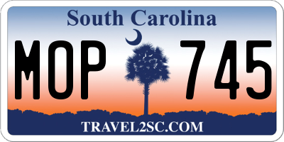 SC license plate MOP745