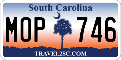 SC license plate MOP746