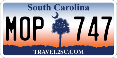 SC license plate MOP747